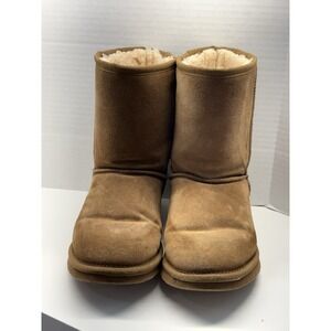 Bearpaw Pawz Julia Boots Womens 8 Chestnut Suede Faux Fur Lined Classic‎
